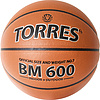 Мяч баск. TORRES BM600, B32027, р.7, ПУ, нейлон. корд, бут. камера, темнокоричневый-черн