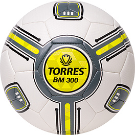 Мяч футб. TORRES BM 300, F323653, р.3, 32 пан.,ТПУ,2 подк. слой, маш. сш., бело-серо-желтый